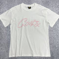 Pink Accent Star-Logo Graphic Tee - White & Pink Streetwear T-Shirt