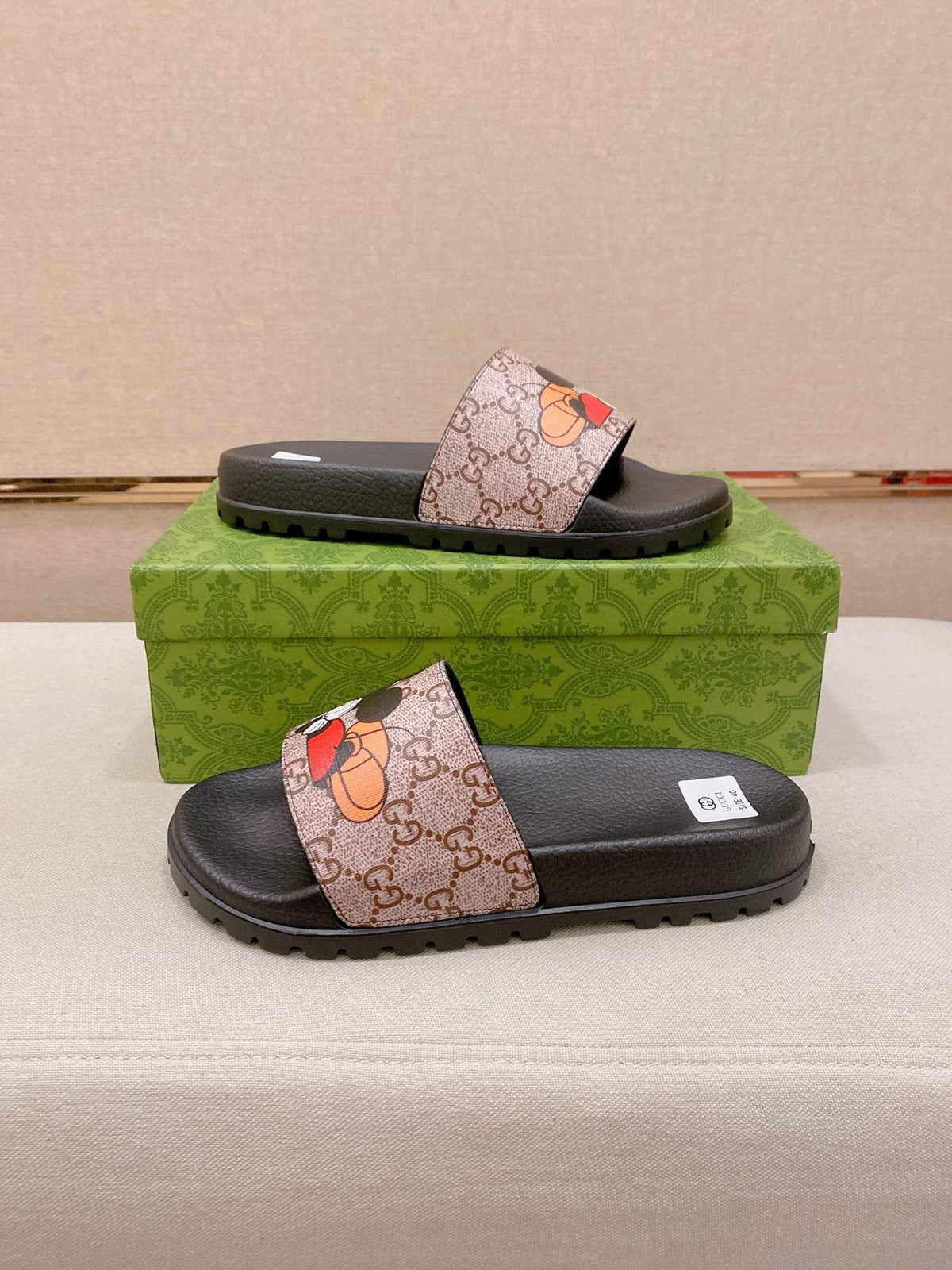 Gucci Graphic Strap Slide Sandals