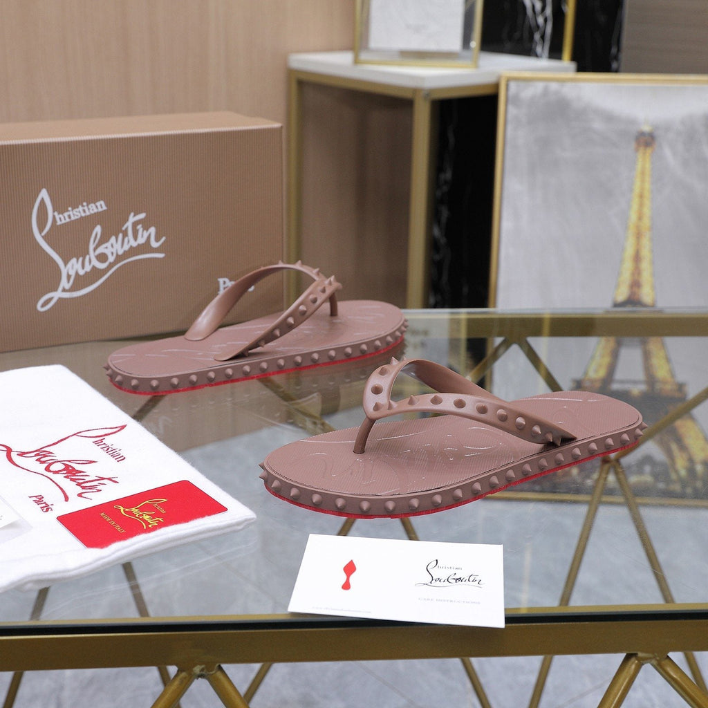 Christian Louboutin Studded Thong Flip-Flop Sandals